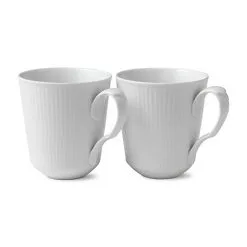 Royal Copenhagen White Fluted -muki 2-pakkaus