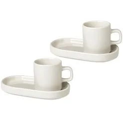 Blomus Pilar-espressokuppi Ja Lautanen 2-pack
