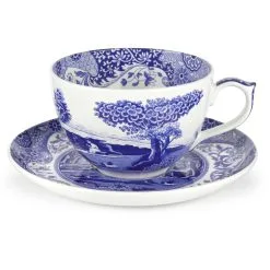 Spode Blue Italian -jättikuppi Ja Asetti