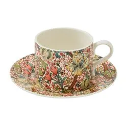 Spode Golden Lily -teekuppi Aluslautasella 28 Cl