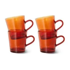 HKliving 70's Glassware Kahvikuppi 20 Cl 4-pakkaus