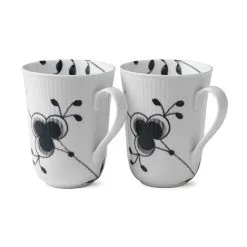 Royal Copenhagen Black Fluted Mega Musta Kuppi 2-pakkaus